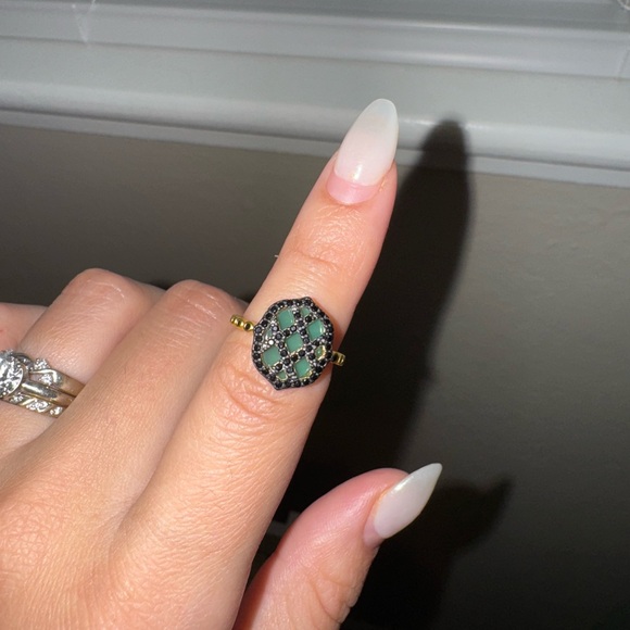 Freida Rothman Green Agate Ring - Picture 2 of 4